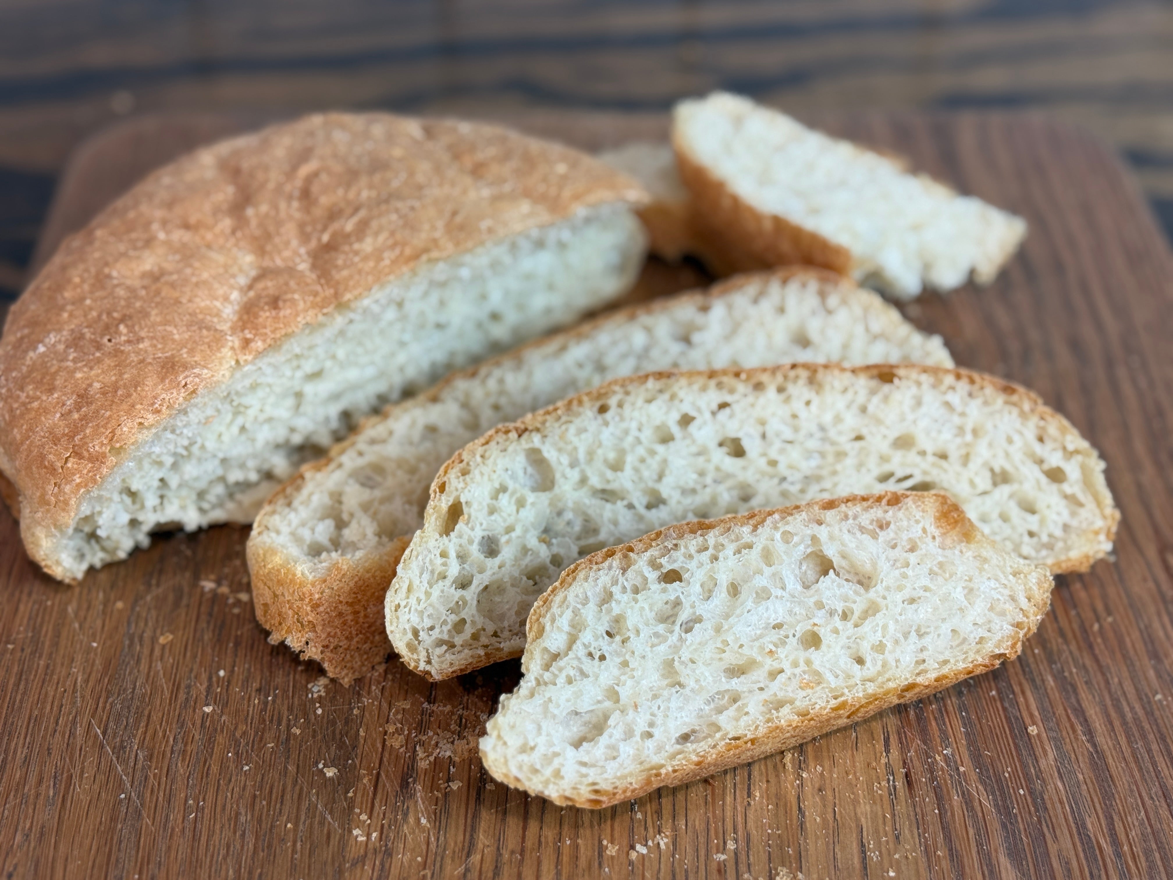 4 Ingredient No-Knead Peasant Bread (Small Loaf)