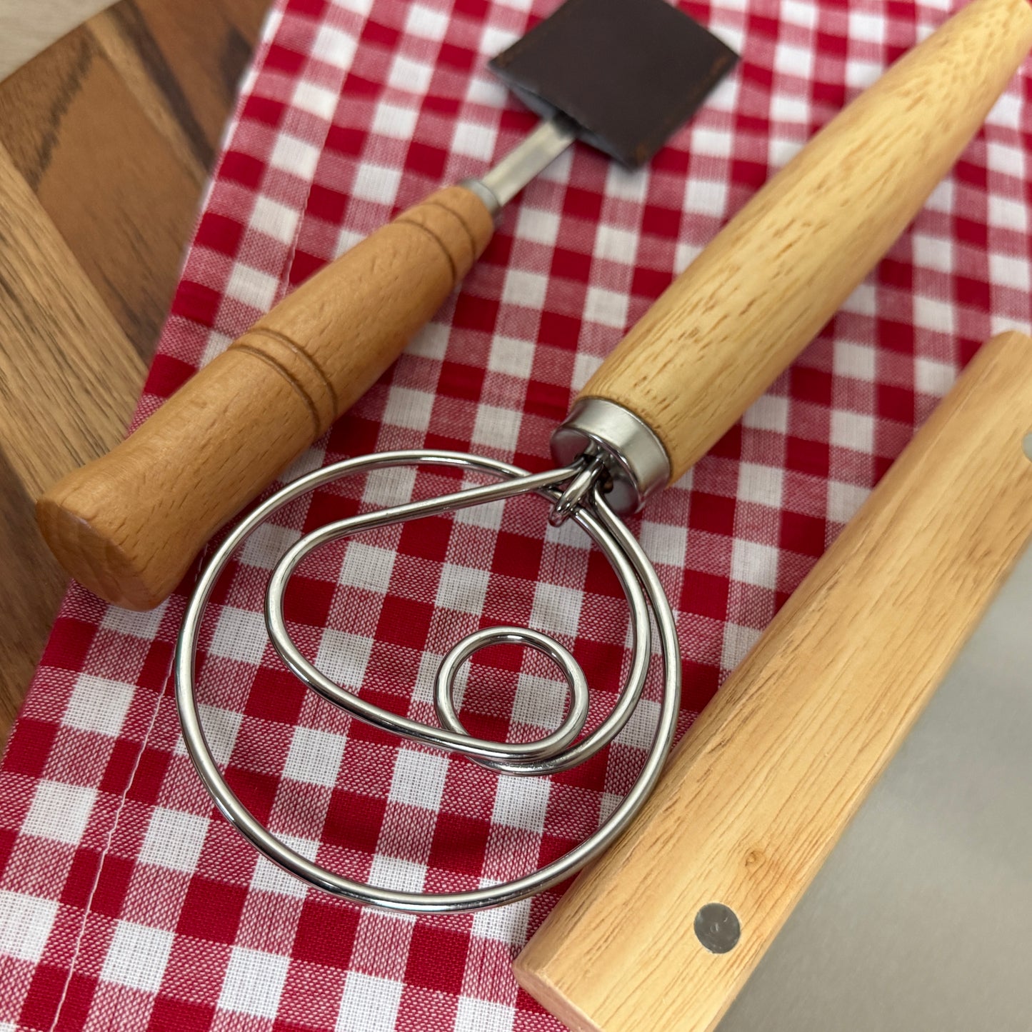 Baker's Bundle: Danish Dough Whisk, Bread Scoring Lame, Dough Cutter/Bench Scrape