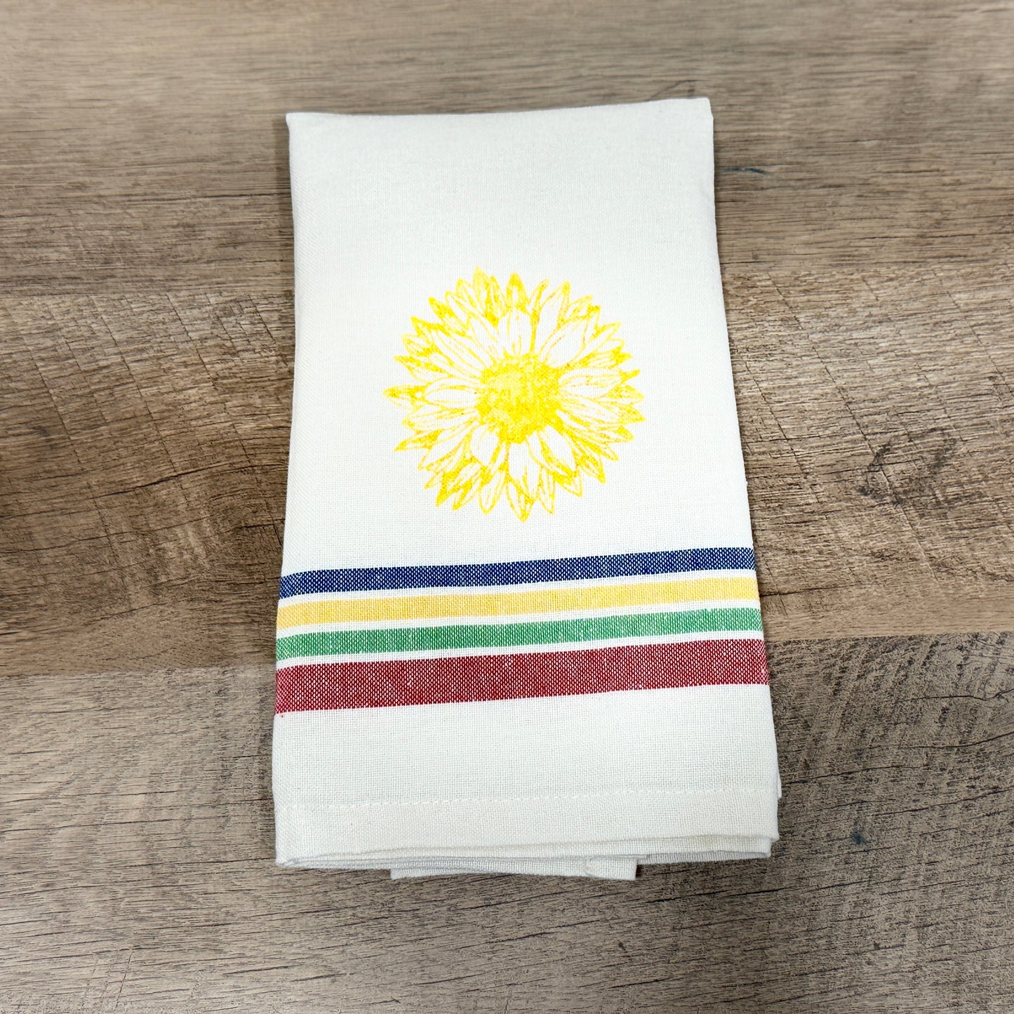 Flour Sack Tea Towel: Sunflower Multi-Stripe