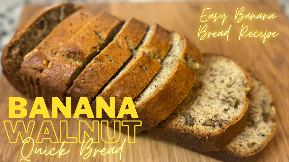 Banana Walnut Quick Bread Recipe (Oven Baked) + Fresh Milled Flour Option