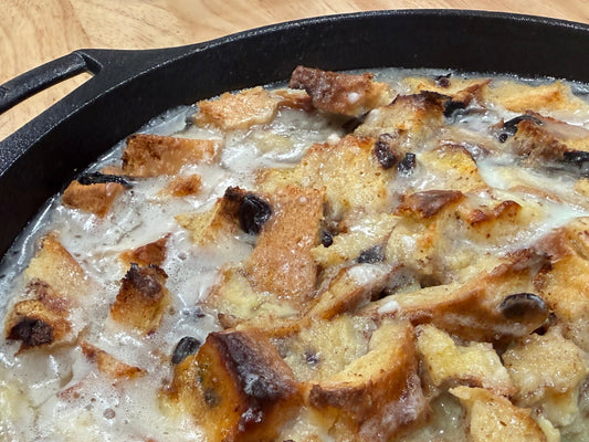 Old-Fashioned Bread Pudding with Vanilla Glaze