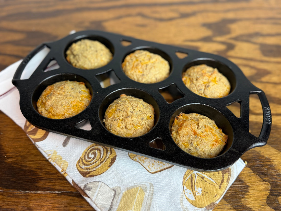 30-Minute Cheddar Rye Muffins (Fresh Milled or All-Purpose)
