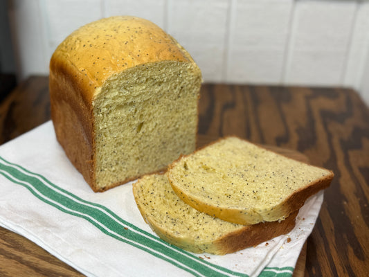 Bread Machine Poppy Seed Egg Bread ( + Stand Mixer Instructions)