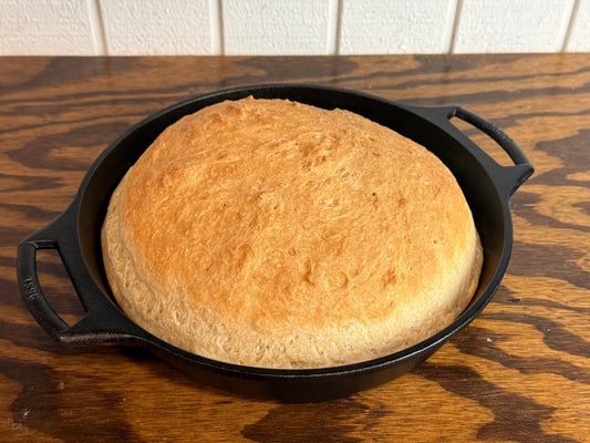 Quick 4 Ingredient No-Knead Peasant Bread (Larger Loaf)