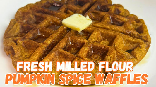 Fresh Milled Pumpkin Spice Waffles (Whole Wheat or All-Purpose)
