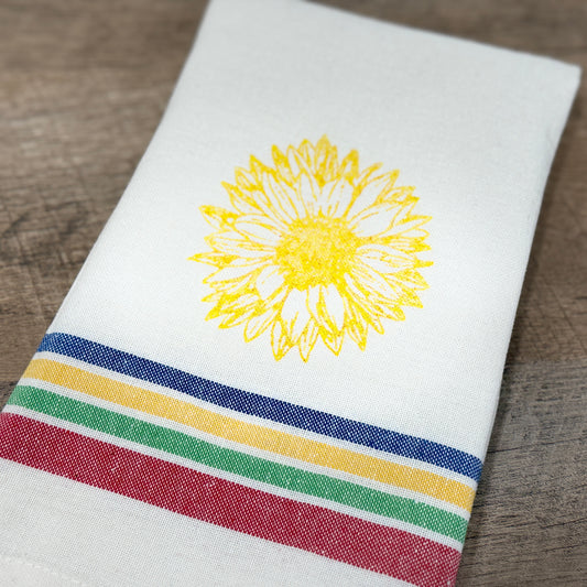 Flour Sack Tea Towel: Sunflower Multi-Stripe