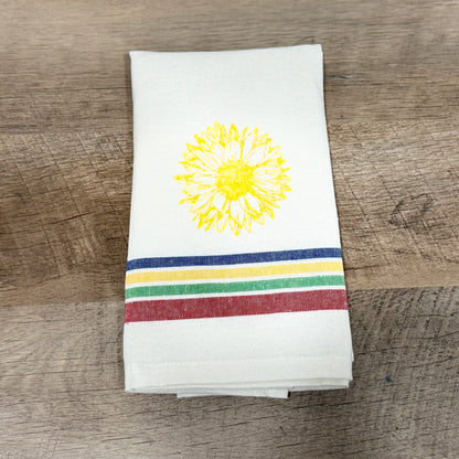 Flour Sack Tea Towel: Sunflower Multi-Stripe